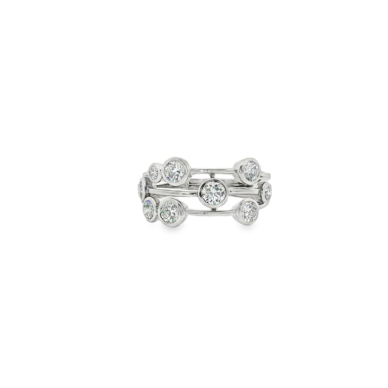 Platinum Diamond Bubble Ring, 1.30ct