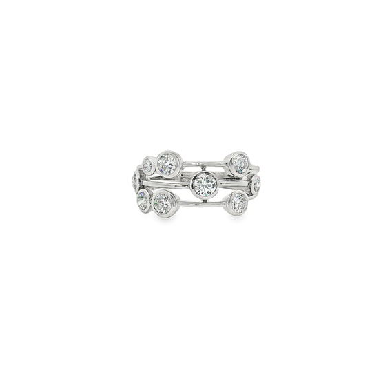 Platinum Diamond Bubble Ring, 1.30ct