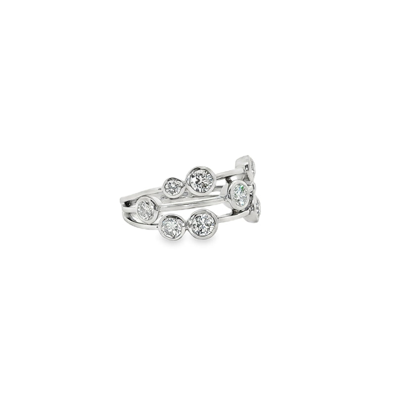 Platinum Diamond Bubble Ring, 1.30ct