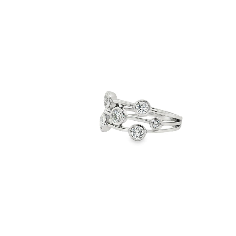Platinum Diamond Bubble Ring, 1.30ct