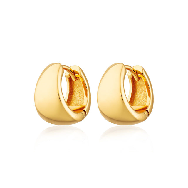 Bermuda Triangle Huggie Hoop Earrings - Gold - SPG-315