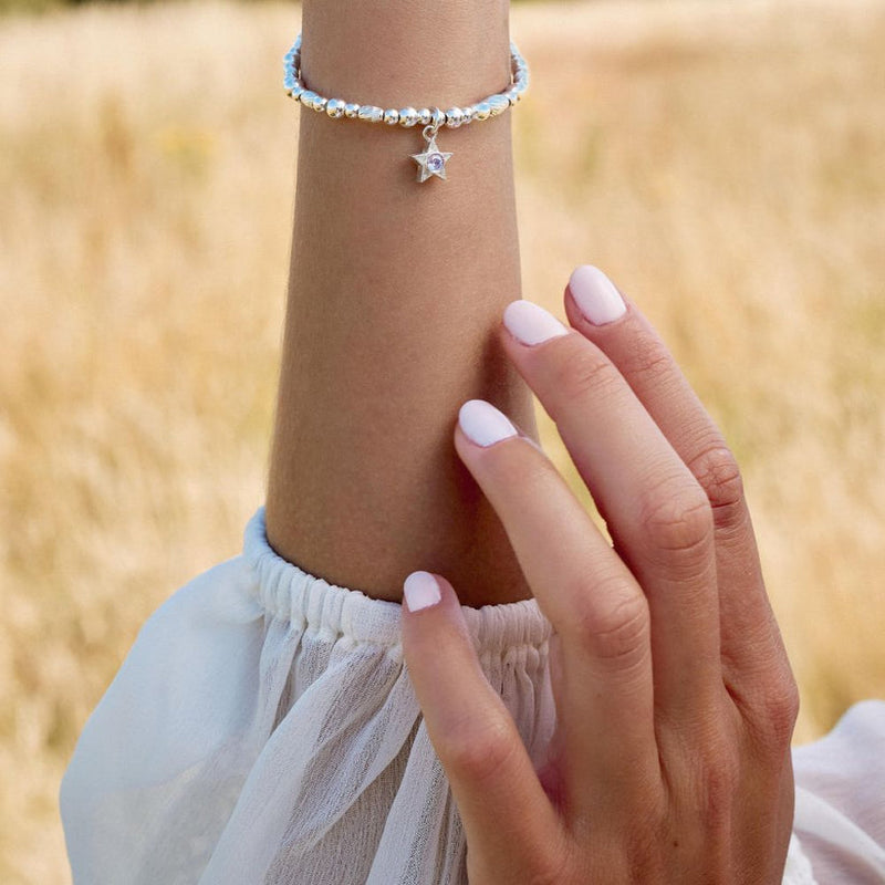 June Birthstone Bracelet - Silver - SBBCB3490