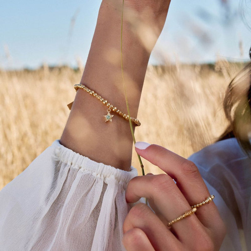 August Birthstone Bracelet - Gold - GBBCB3495