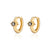 Large Black Star Huggie Earrings - Gold - SPG-78