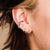 Large Black Star Huggie Earrings - Silver - SPS-78