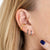 Blue Stone Huggie & Tiny Stud Earring Set - Silver - SPS-190-385