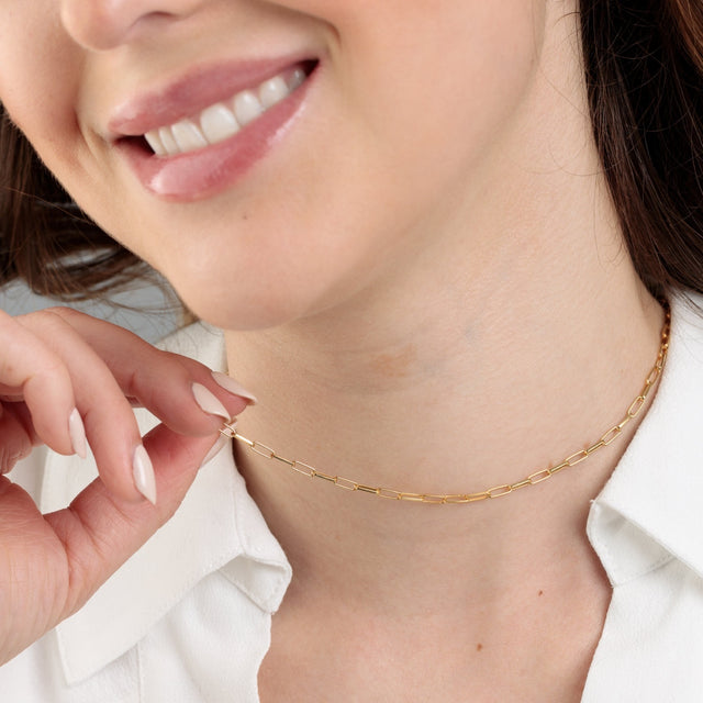 Box Link Chain Necklace - Gold - SPCHGBL