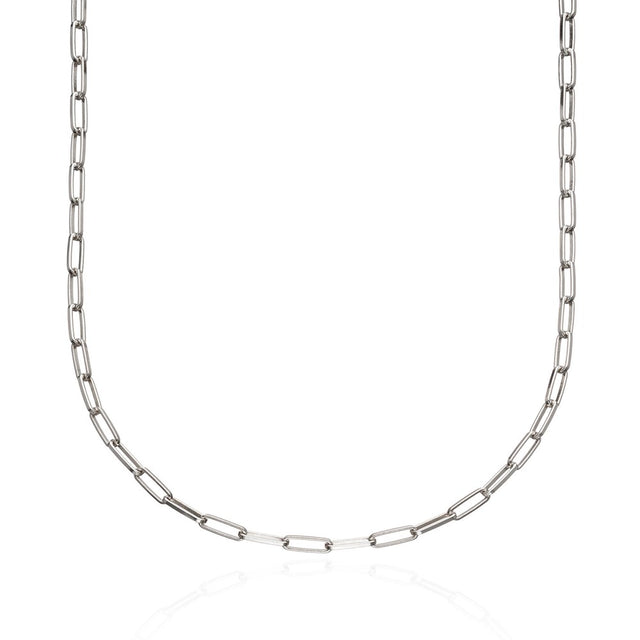 Box Link Chain Necklace - Silver - SPCHSBL