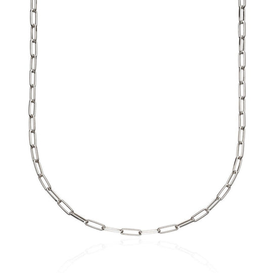 Box Link Chain Necklace - Silver - SPCHSBL