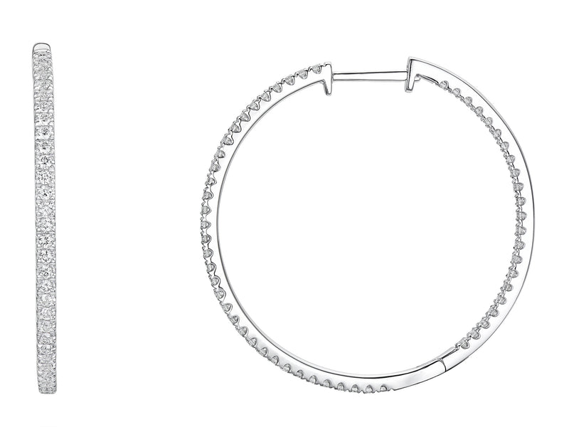 Diamond Round Hoop Earrings, 1.00ct - 9ct White Gold - C20.0091.9WEA