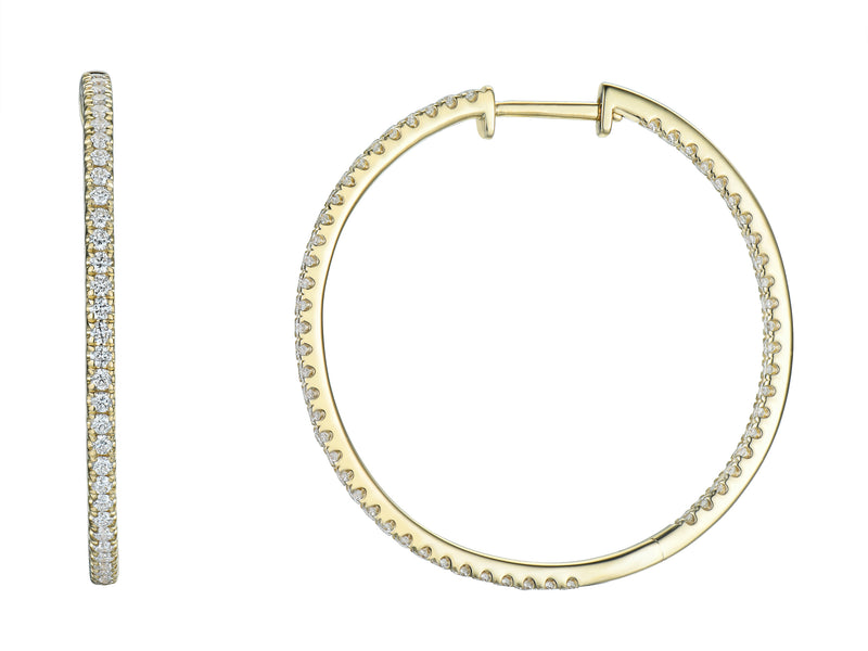 Diamond Round Hoop Earrings, 1.00ct - 9ct Yellow Gold - C20.0091.9YEA