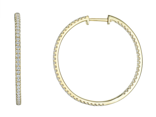 Diamond Round Hoop Earrings, 1.00ct - 9ct Yellow Gold - C20.0091.9YEA