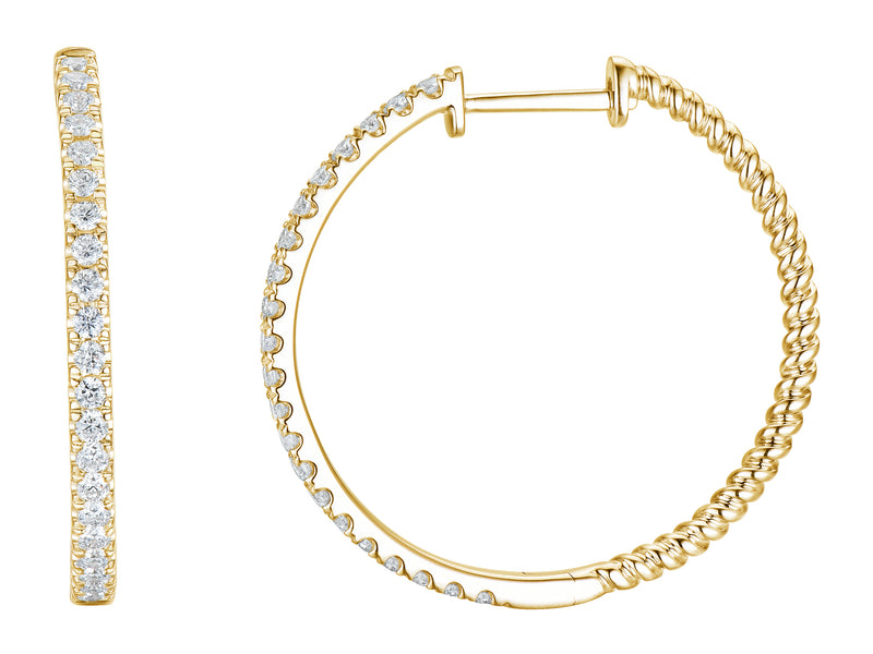 Diamond Round Hoop Earrings, 0.50ct - 9ct Yellow Gold - C20.0094.9YEA