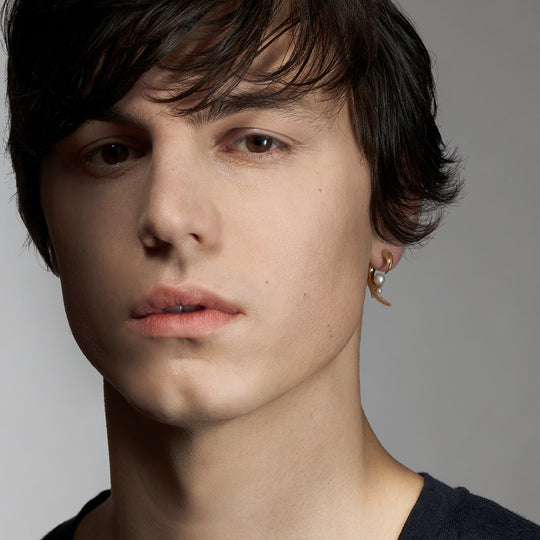 Cherry Blossom Pearl Hook Earrings - Gold - CB051.YVNAEOS