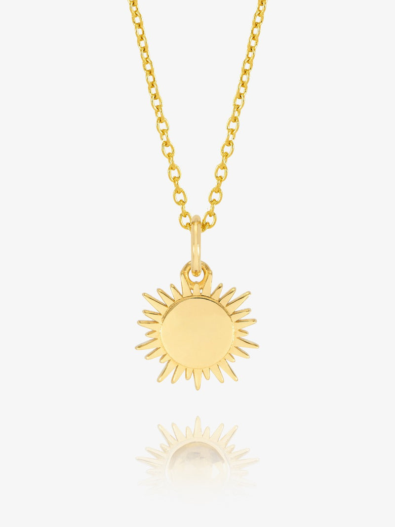 Eternal Sun Citrine Sun Necklace - Gold - CLN04GP