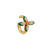 Lucky Clover Ear Cuff, Emerald Green/Blush Pink - Gold - AS22TRC01