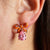 Amelia Bow Stud Earrings, Coral & Pink - Rose Gold - AS22TRE30