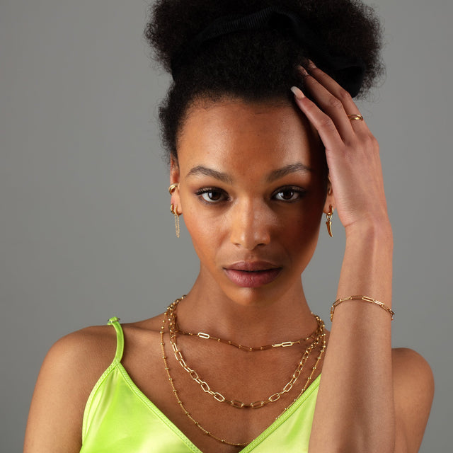 Long Link Chain Bracelet - Gold - SPG-261