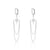 Starburst Chain Drop Hoop Earrings - Silver - SPS-152