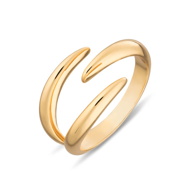 Claw Triple Band Open Ring - Gold - SPG-50