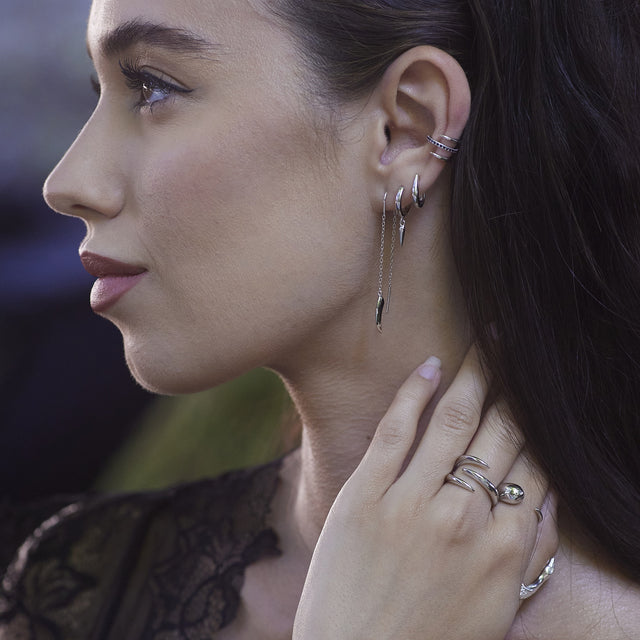 Claw Triple Band Open Ring - Silver - SPS-50