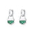 Green Cleopatra Charm Hoop Earrings - Silver - SPS-162-94-PAIR