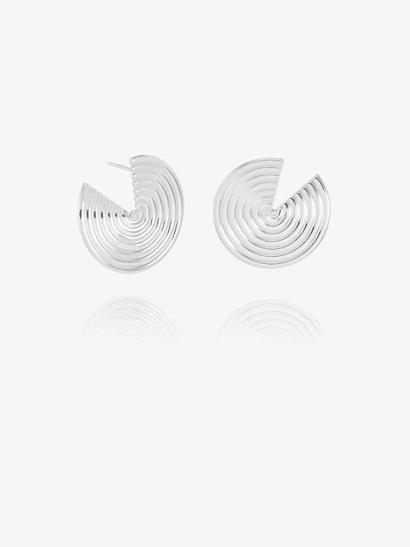 Front Facing Evolve Statement Earrings - Silver - PME13S