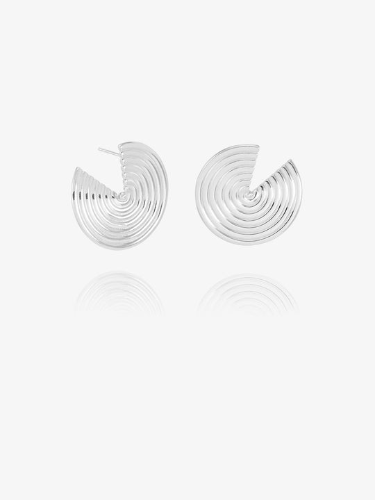 Front Facing Evolve Statement Earrings - Silver - PME13S