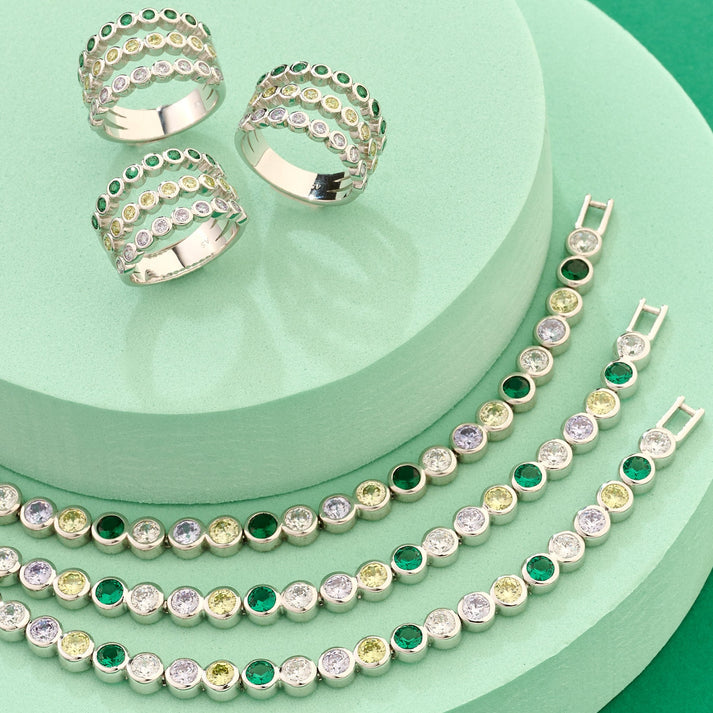 Dotty Popsicle Tennis Bracelet - Silver - AS22TRB11