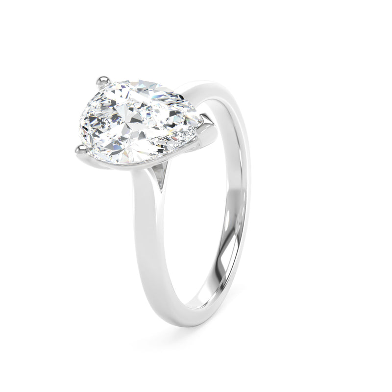 Platinum Pear Cut Laboratory Grown Diamond Engagement Ring - 2.03ct