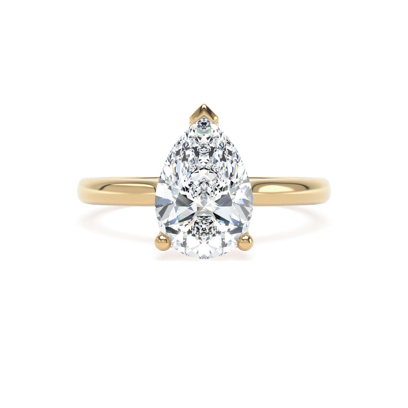 18ct Yellow Gold Pear Cut Laboratory Grown Diamond Engagement Ring - 1.06ct