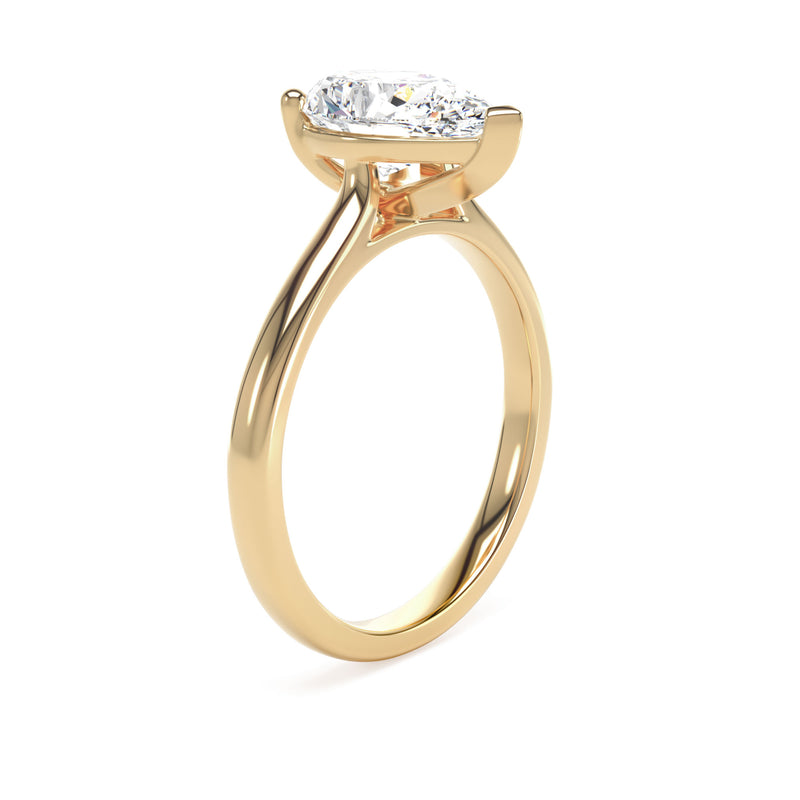 18ct Yellow Gold Pear Cut Laboratory Grown Diamond Engagement Ring - 1.06ct