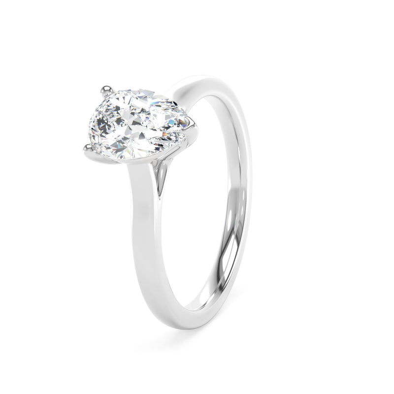 Platinum Pear Cut Laboratory Grown Diamond Engagement Ring - 1.50ct