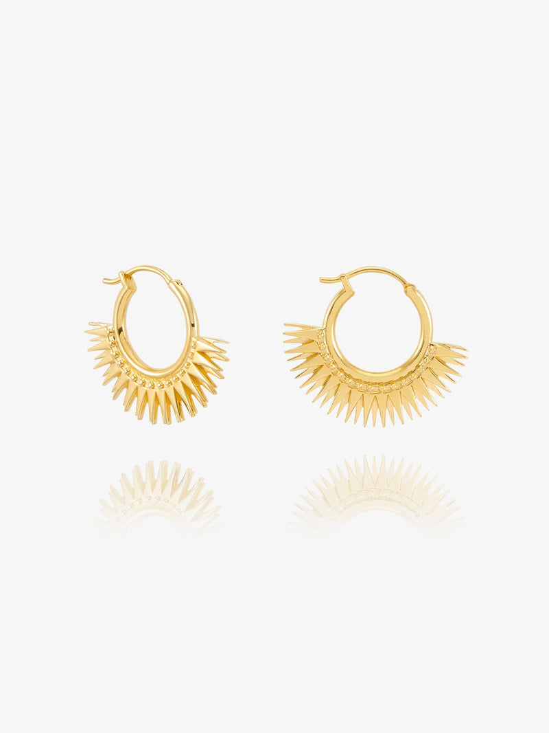 Rising Sun Hoop Earrings - Gold - DSE11GP