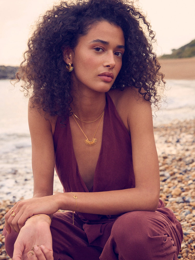 Rising Sun Necklace - Gold - DSN6GP