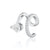 Diamond-Shaped Double Band Small Single Ear Cuff - Silver - SPS-131