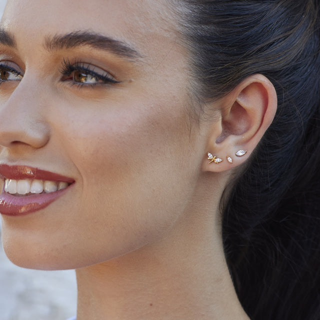 Dragonfly Stud Earrings - Gold - SPG-30