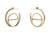 Small Alphabet Hoop Earring, Single Letter E, Left - Gold