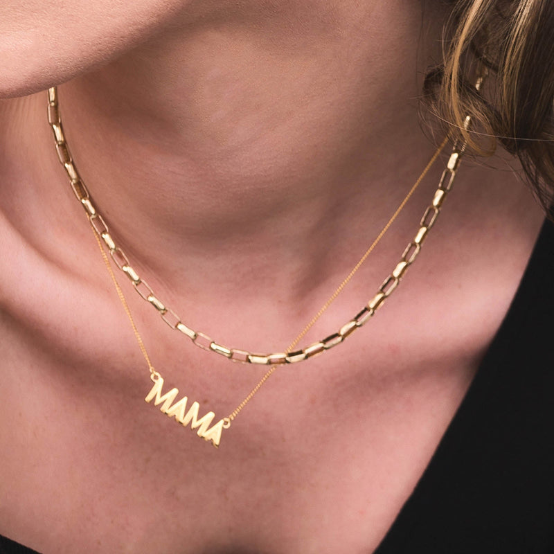 Art Deco Mama Necklace - Gold - ALMNGP