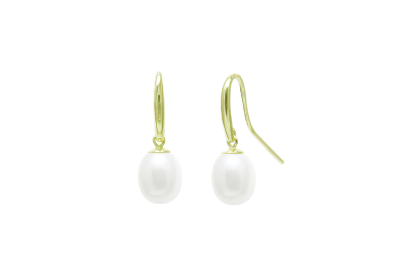 Teardrop Freshwater Pearl Drop Earrings, 7.5-8mm - Gold - EDSHEPYG7W