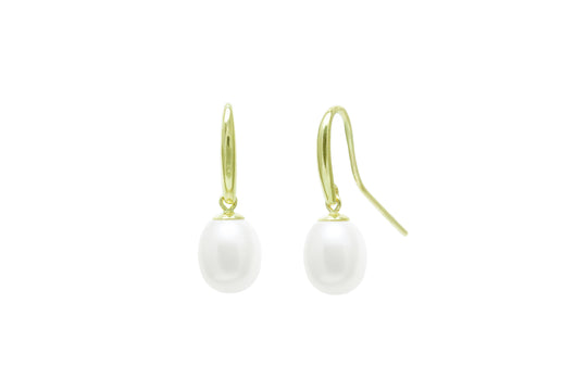 Teardrop Freshwater Pearl Drop Earrings, 7.5-8mm - Gold - EDSHEPYG7W