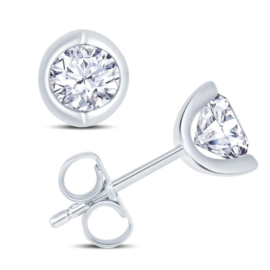 Round 2 Claw Diamond Stud Earrings, 0.20ct - 18ct White Gold - EC020S7W18