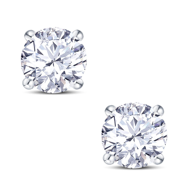 Round 4 Claw Diamond Stud Earrings, 0.50ct - 18ct White Gold - EB050S7W18