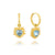 Electric Love Blue Topaz Heart Huggie Hoop Earrings - Gold - EGHE5BTGP