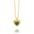 Electric Love Blue Topaz Heart Necklace - Gold - EGHN4BTGP