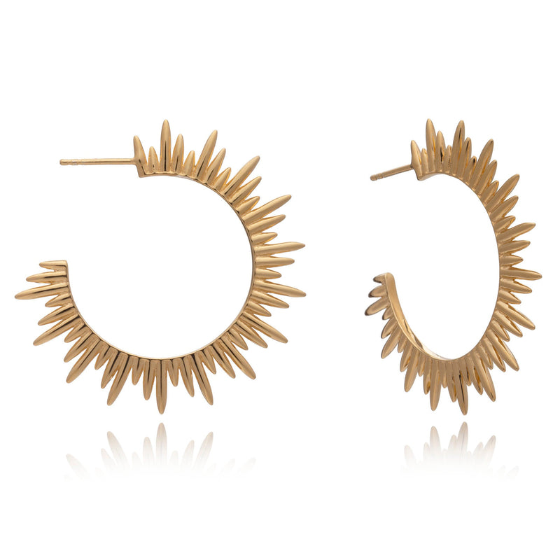 Electric Goddess Statement Hoop Earrings - Gold - SNE14GP