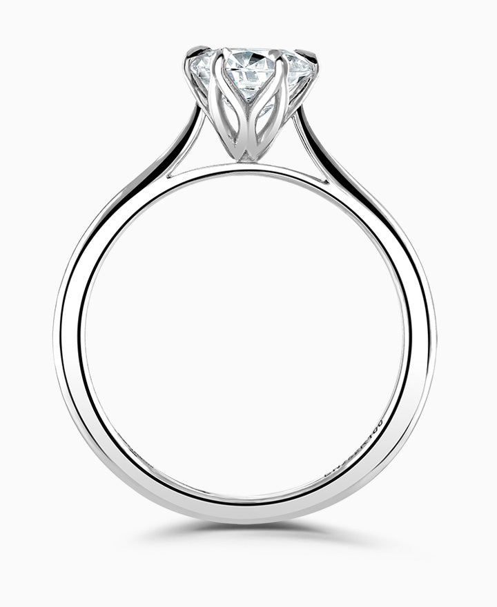 Platinum Round Brilliant Cut Solitaire Diamond Ring - 0.50ct