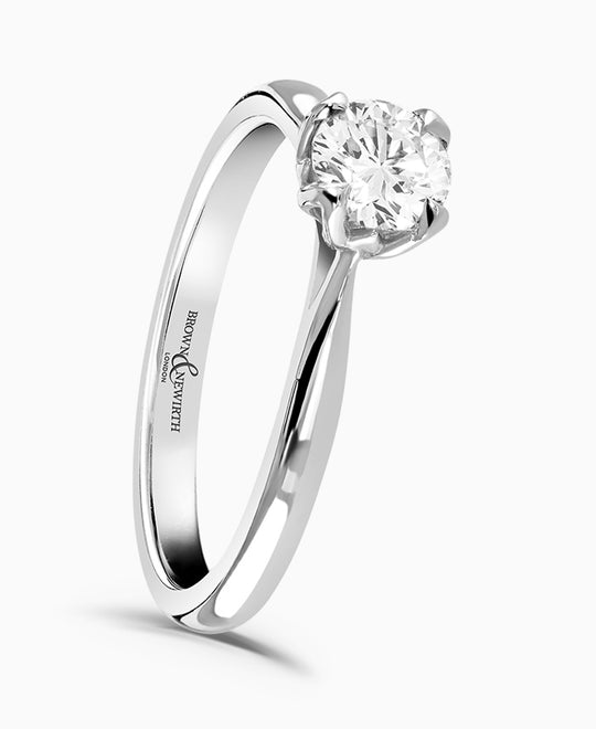 Dephne Platinum Round Brilliant Cut Solitaire Diamond Ring - 0.75ct