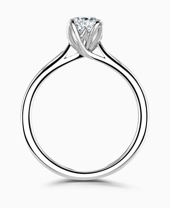 Dephne Platinum Round Brilliant Cut Solitaire Diamond Ring - 0.75ct