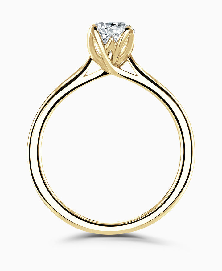 Dephne 18ct Yellow Gold Round Brilliant Cut Solitaire Diamond Ring - 0.33ct